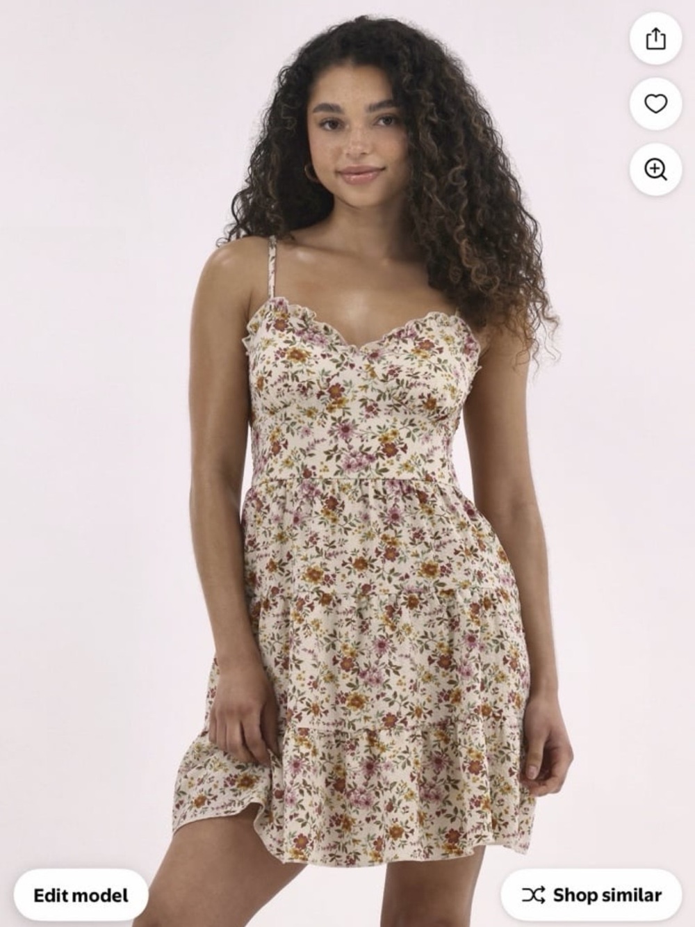 No Boundaries Cream Floral Spaghetti-Strap Mini Dress